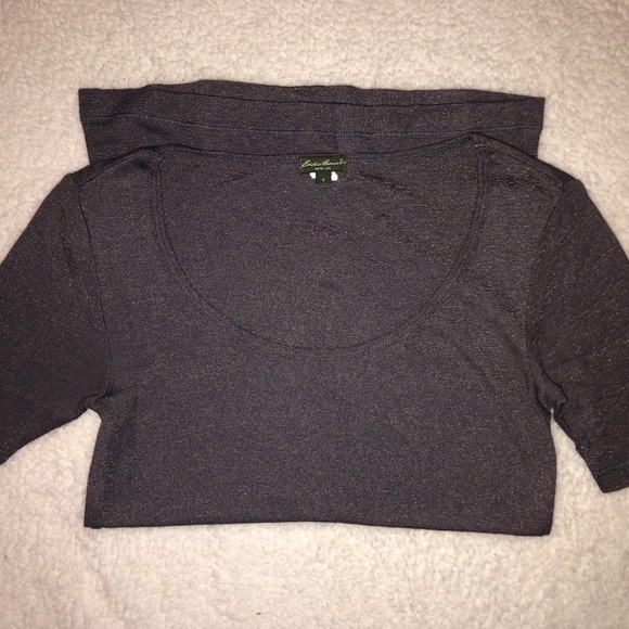 Eddie Bauer Silver Gold T-shirt Blouse Top - Picture 4 of 6